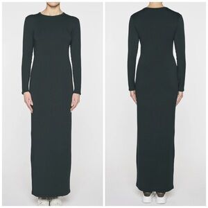 BLEUSALT The Long Sleeve Crew Neck Maxi Dress